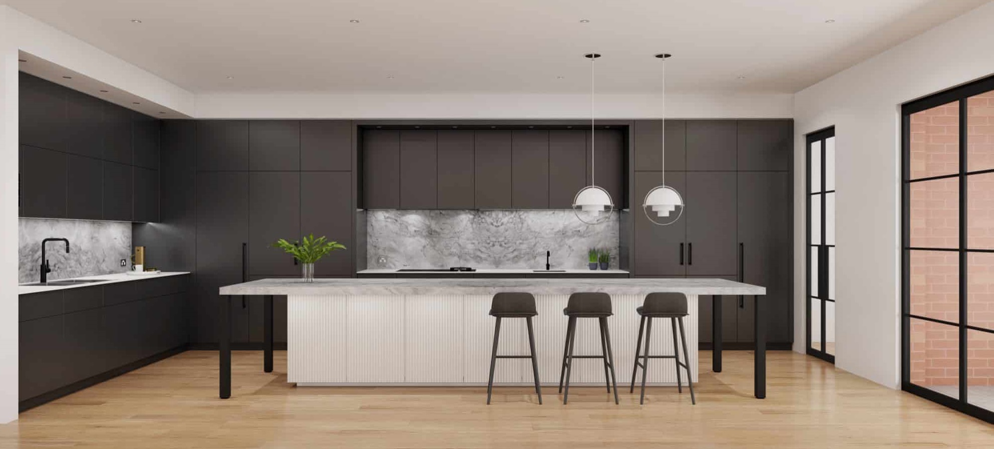 کابینت آشپزخانه طوسی روشن و تیره - جدید ترین مدل کابینت