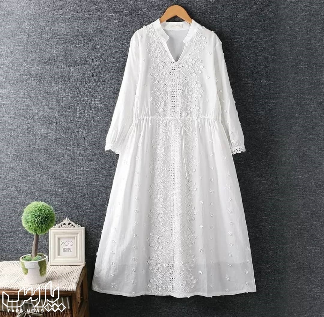 پیراهن سفید بلند - لباس خنک تابستانی