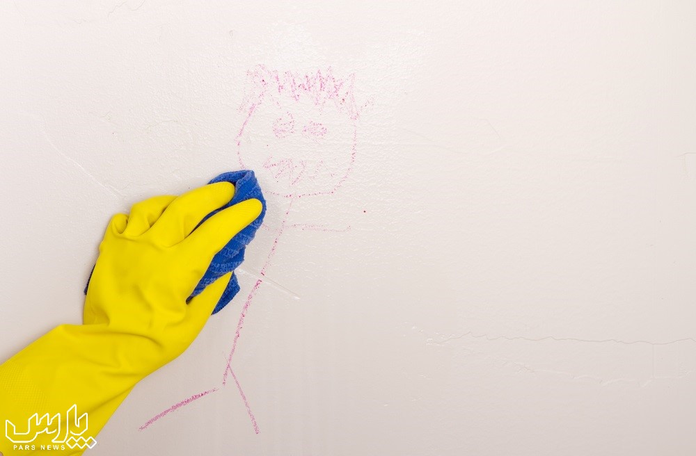 پاک کردن لکه مداد رنگی از دیوار - پاک کردن لکه دیوار