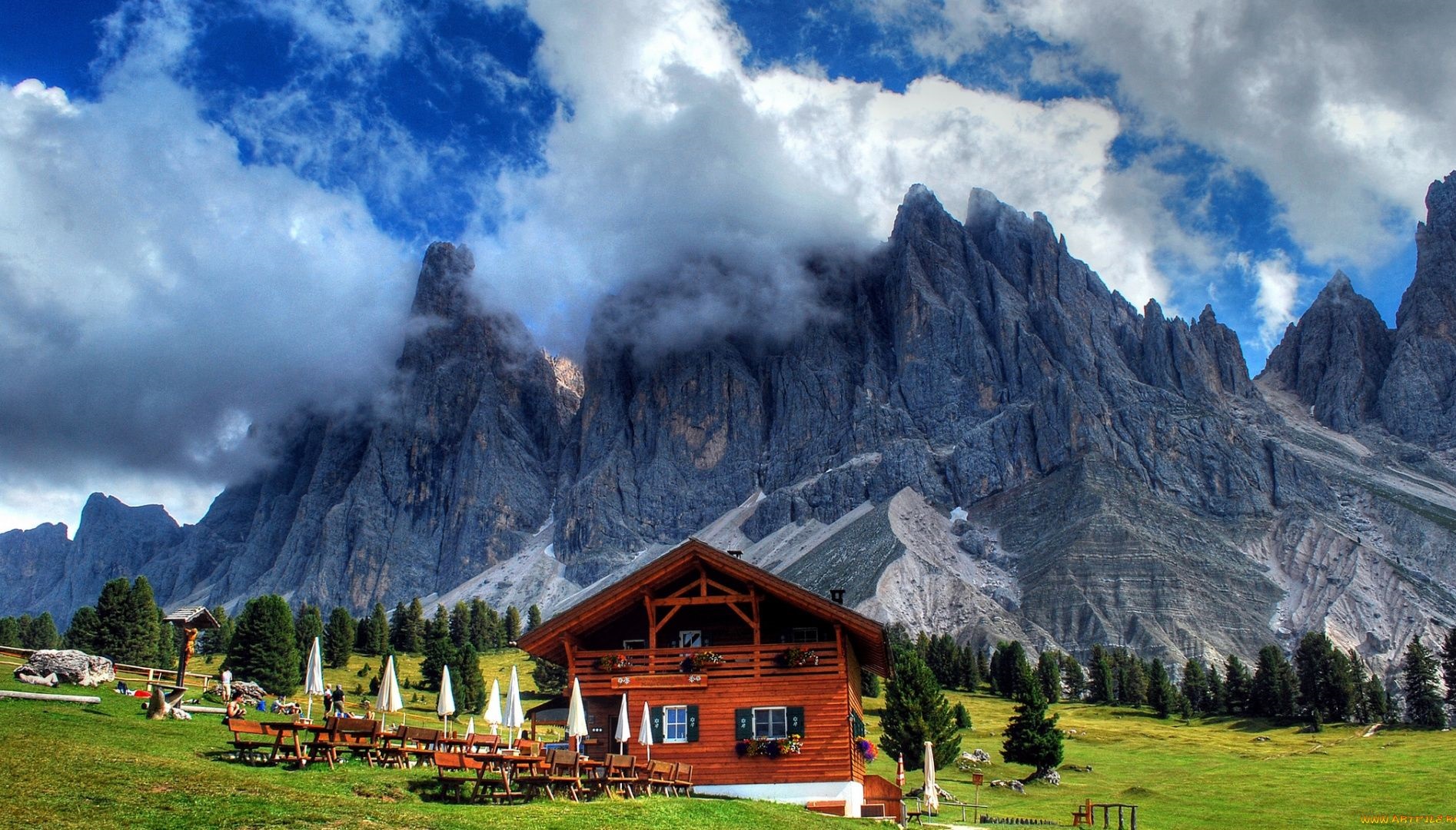 خانه ی چوبی - عکس طبیعت زیبای سوئیس
