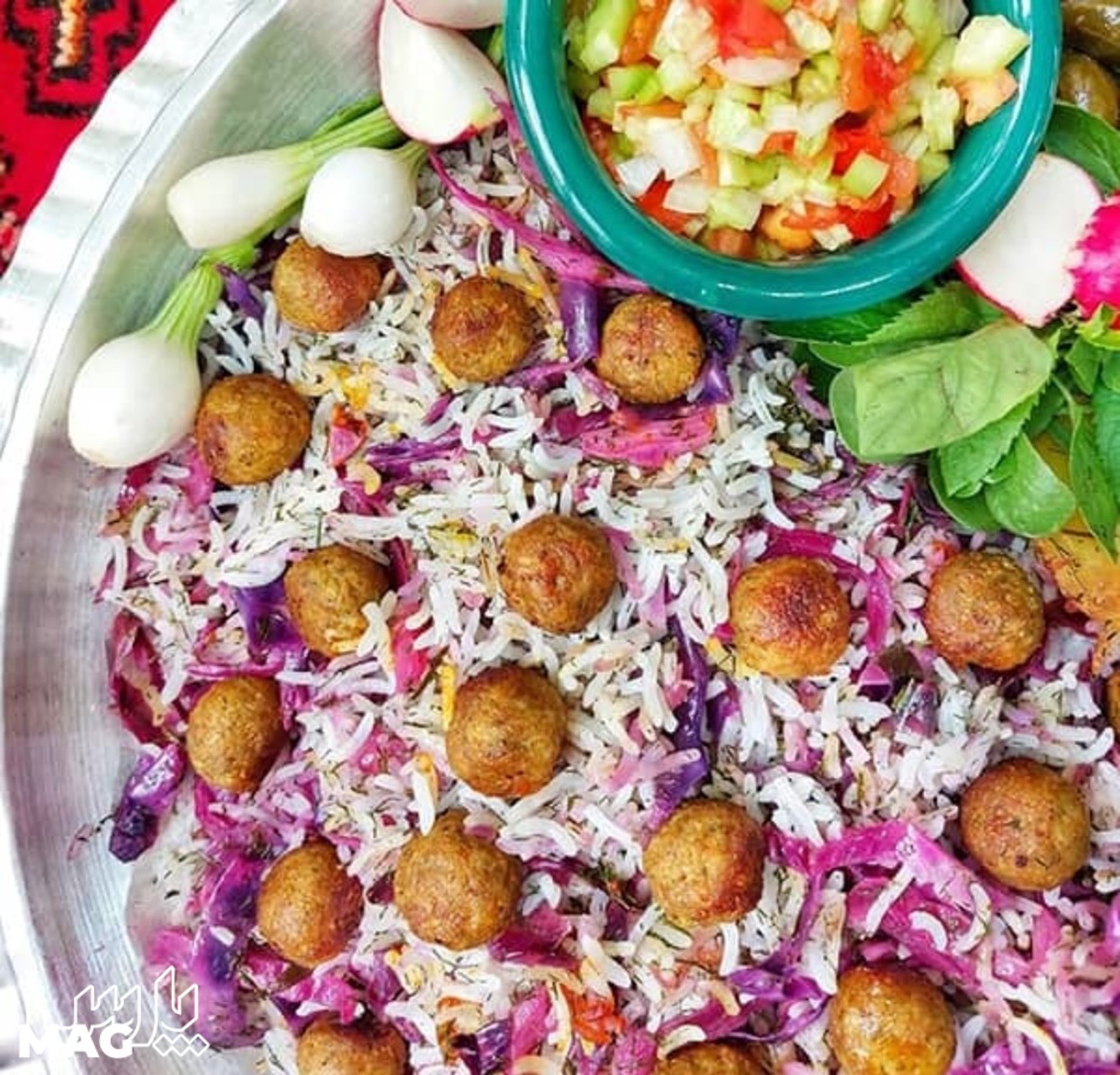 کلم پلو شیرازی خوشمزه - طرز تهیه کلم پلو شیرازی