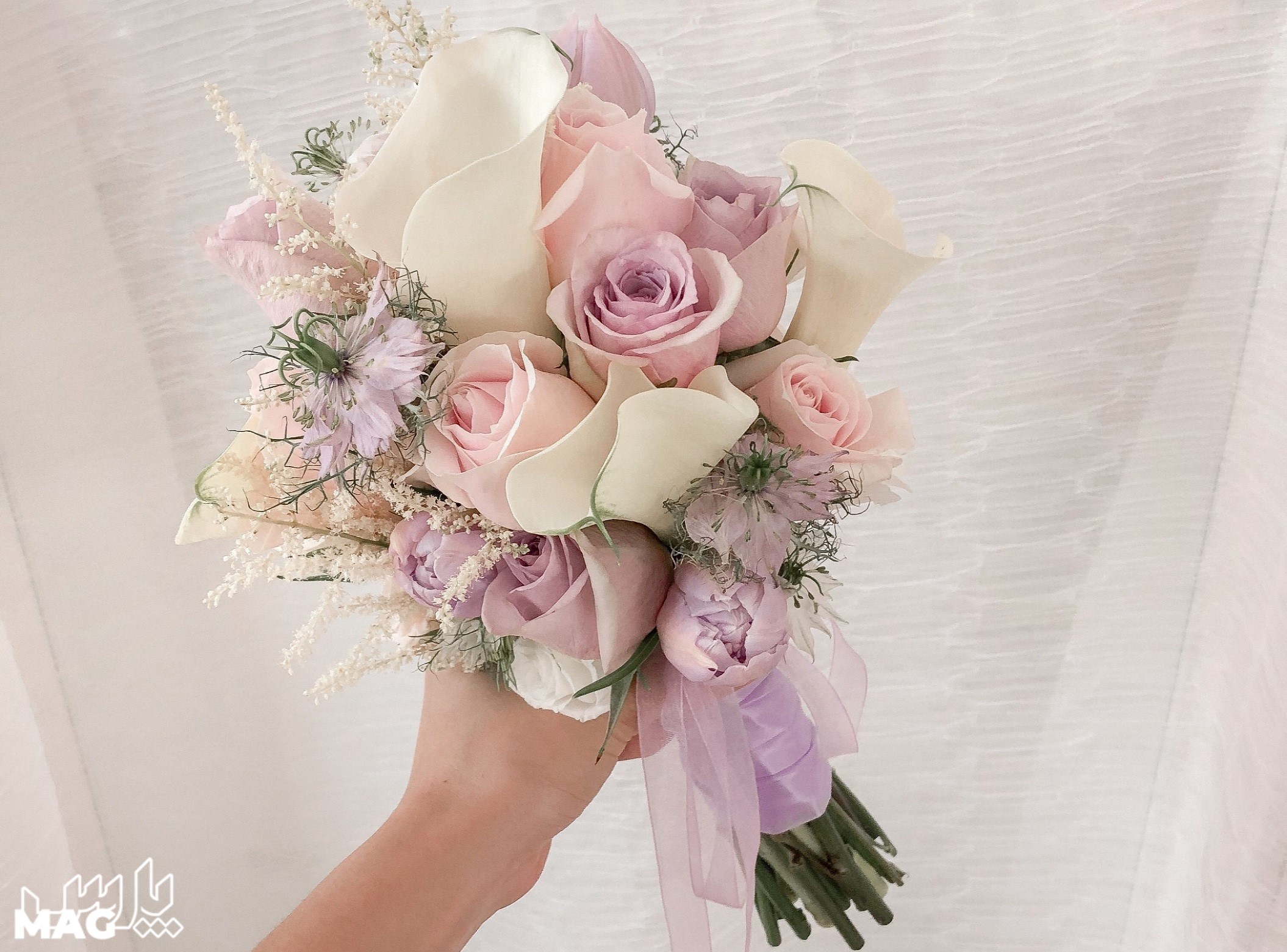 دسته گل عروسی بنفش - دسته گل عروس جدید 2022