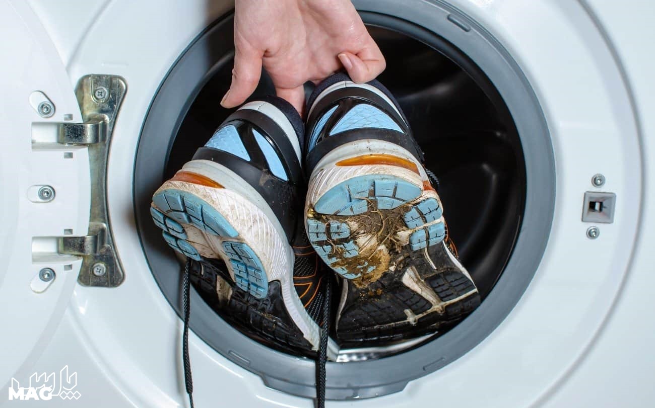 شستن کتونی گلی - نحوه شستن کفش در لباسشویی