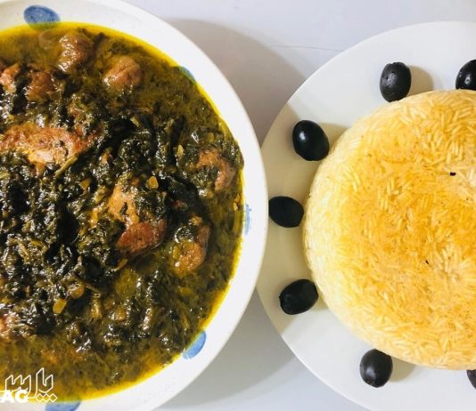 خورش ریواس با سبزی قورمه