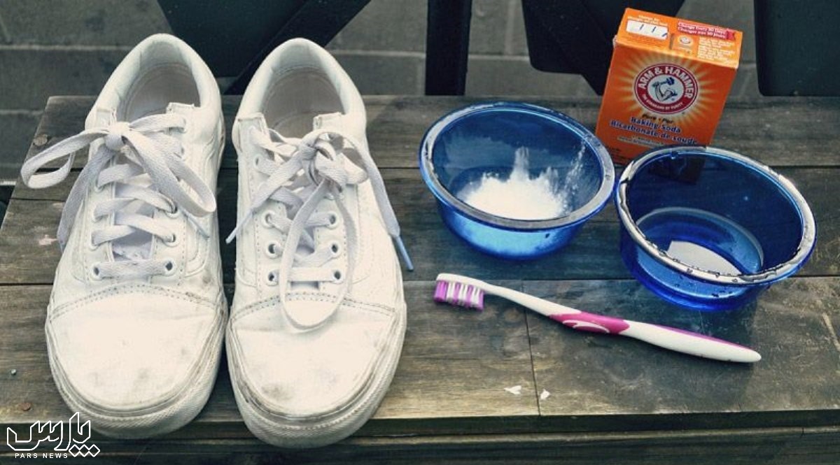 شستن کفش با خمیر دندان - تمیز کردن کفش سفید