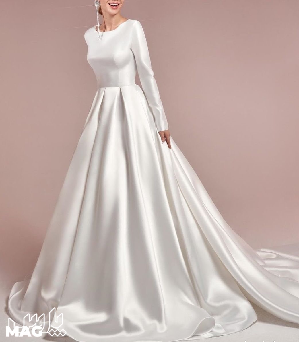 لباس ساده ی عروس - مدل لباس عروس پوشیده جدید