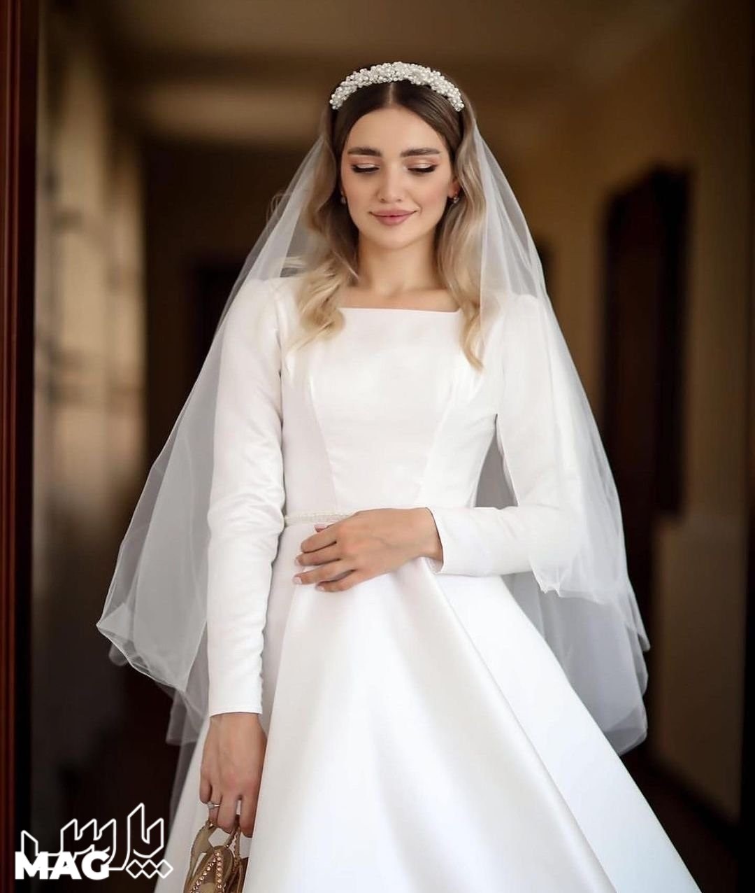 لباس عروس ساده - مدل لباس عروس پوشیده جدید