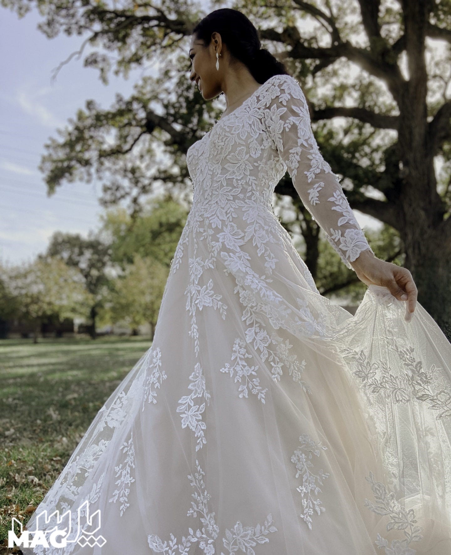 لباس عروس کار شده - مدل لباس عروس پوشیده جدید