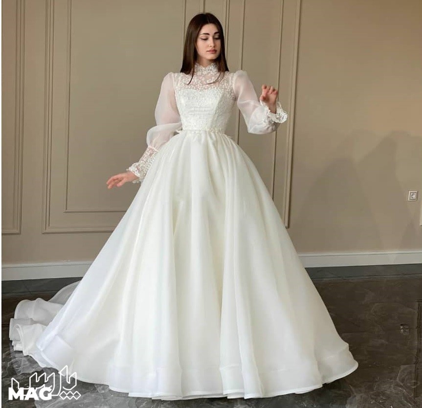 لباس عروس پف دار - مدل لباس عروس پوشیده جدید