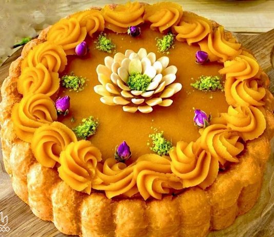 طرز تهیه حلوا زعفرانی مجلسی | جدیدترین مدل تزئین حلوا طرز تهیه حلوا زعفرانی مجلسی
