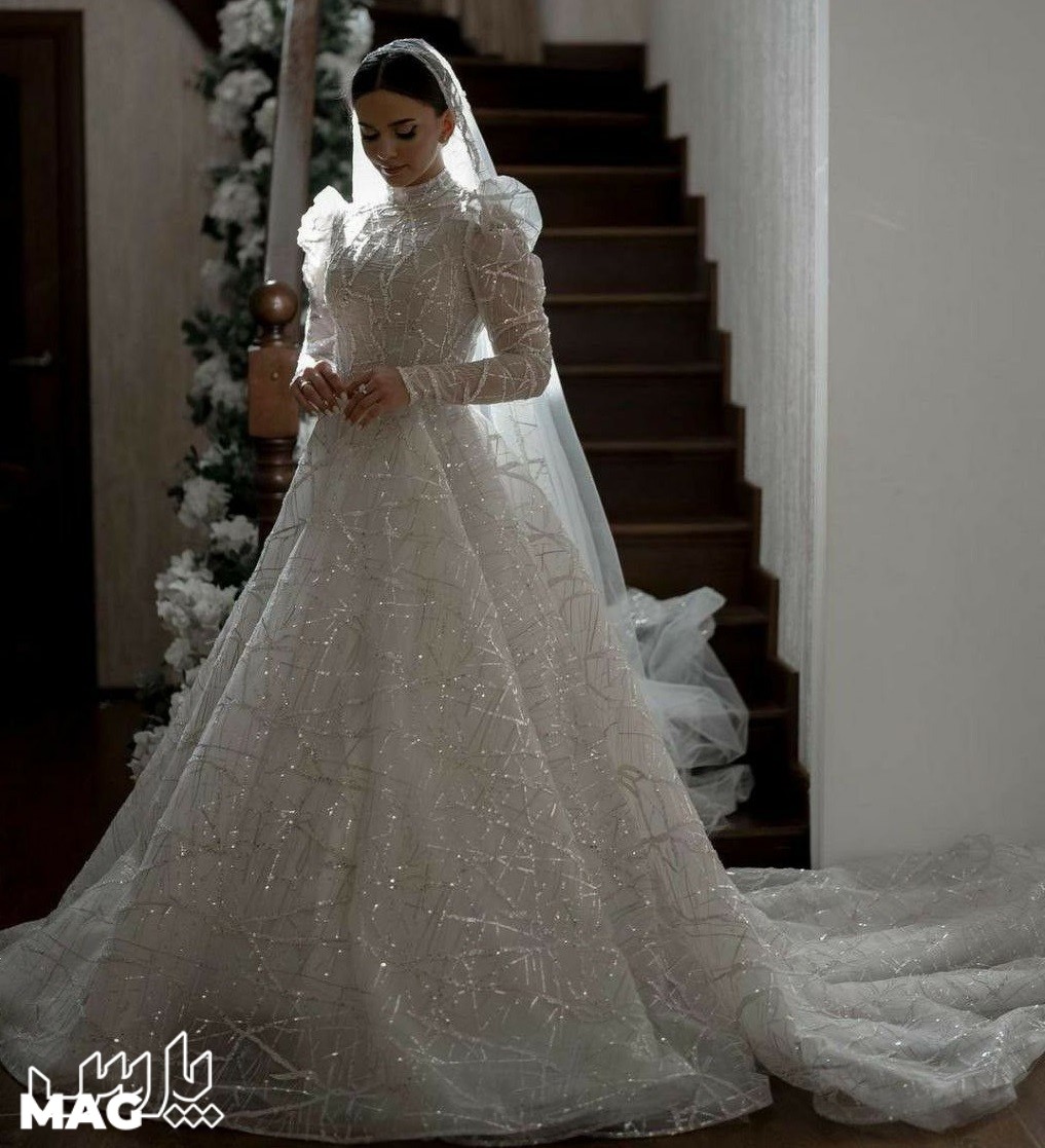 لباس عروس محجبه - مدل لباس عروس پوشیده جدید