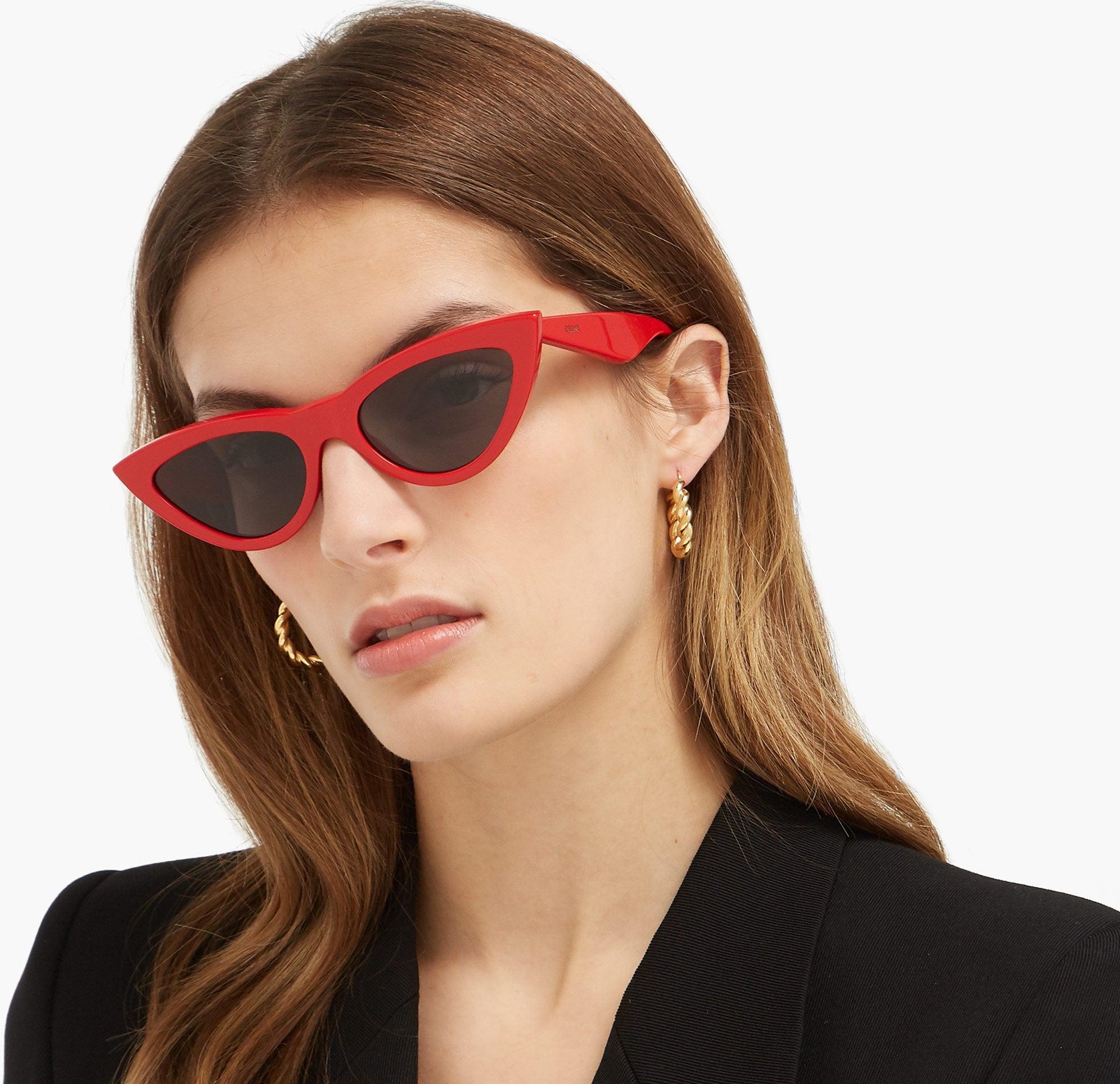عینک گربه ای قرمز - عینک آفتابی مناسب صورت کشیده