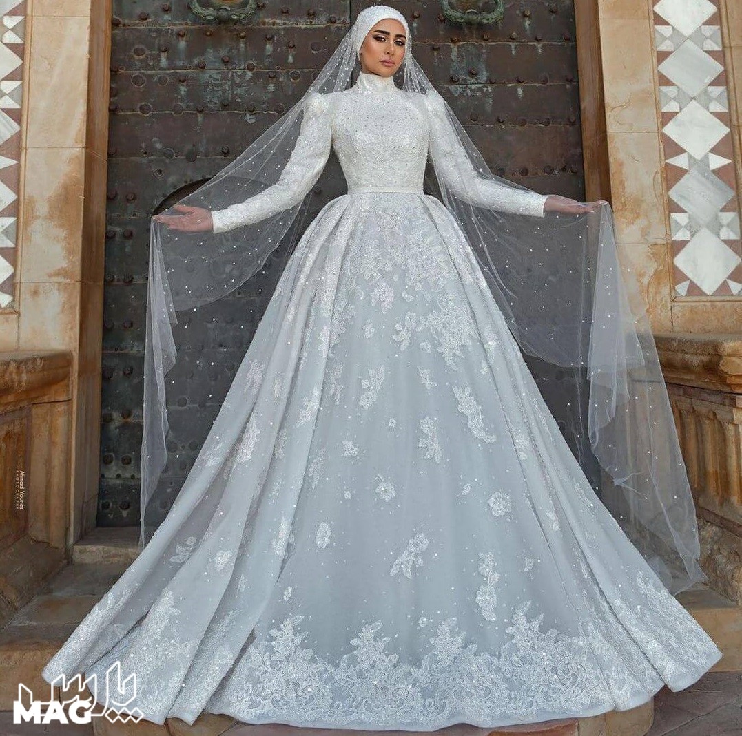 لباس عروس با حجاب - مدل لباس عروس پوشیده جدید