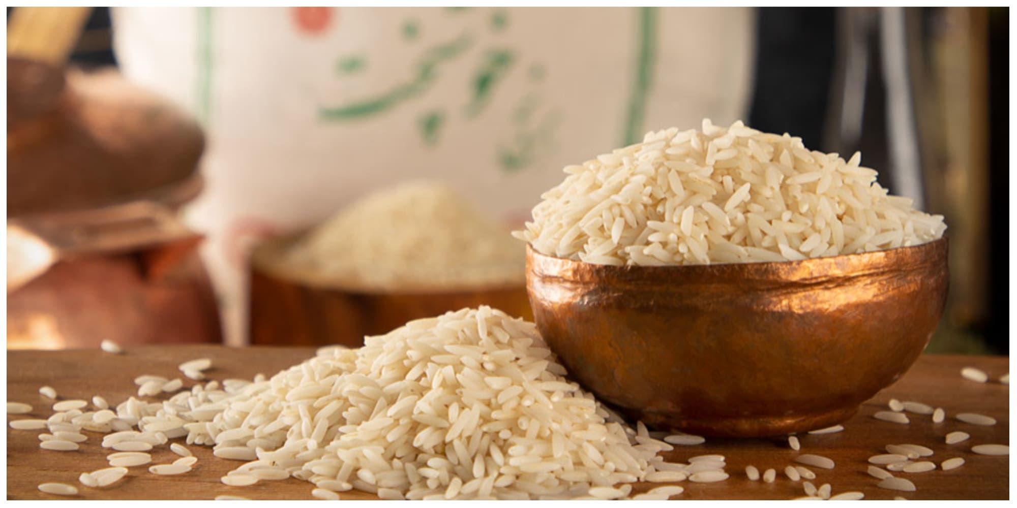 نگهداری برنج - برنج در کاسه مسی