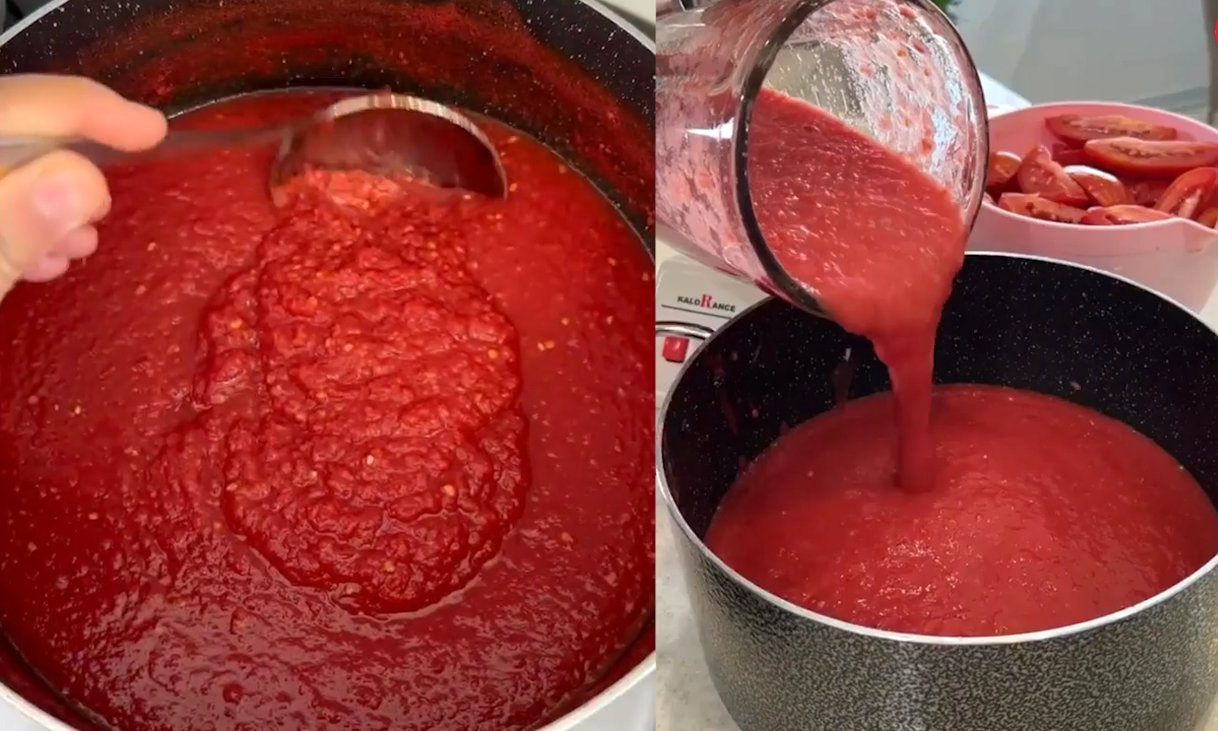 رب گوجه فرنگی خانگی - رب گوجه در مخلوط کن