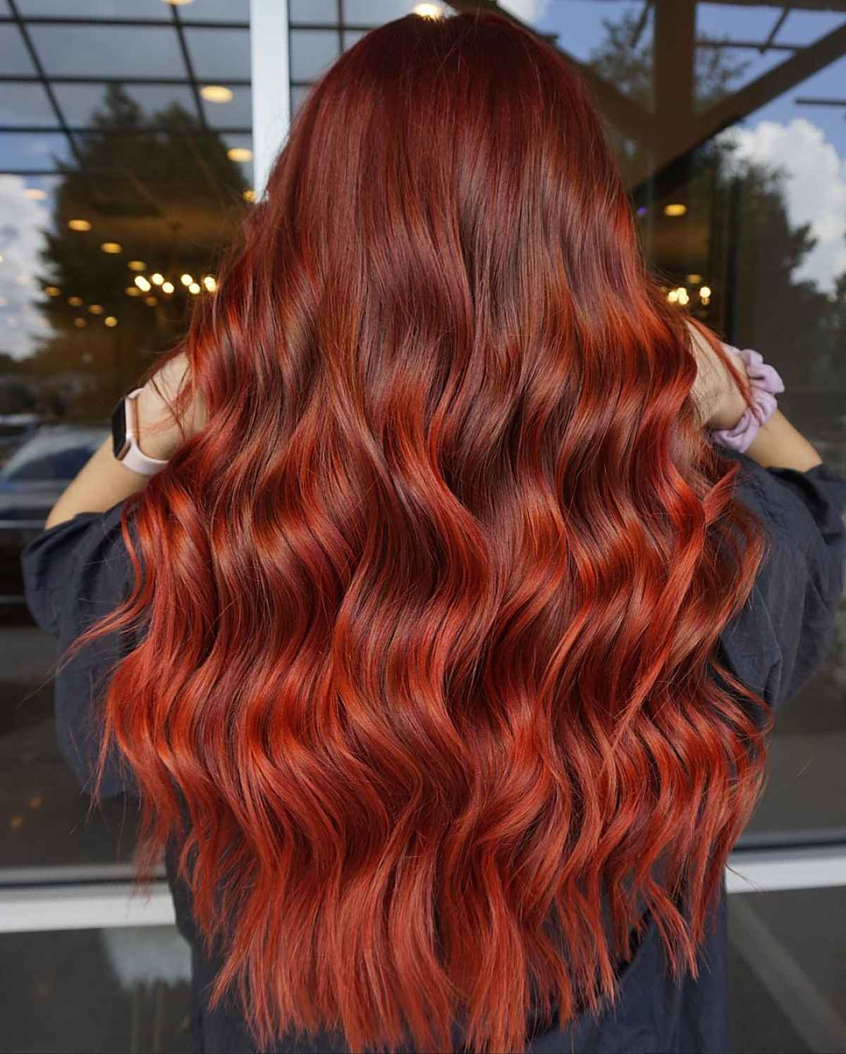 رنگ مو پاییزی - موهای بلند