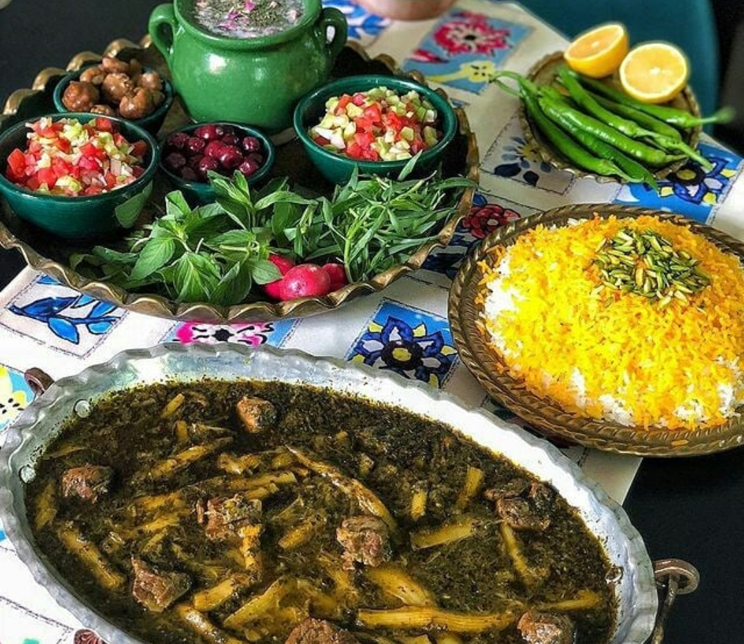 خورشت کنگر - خورشت و برنج