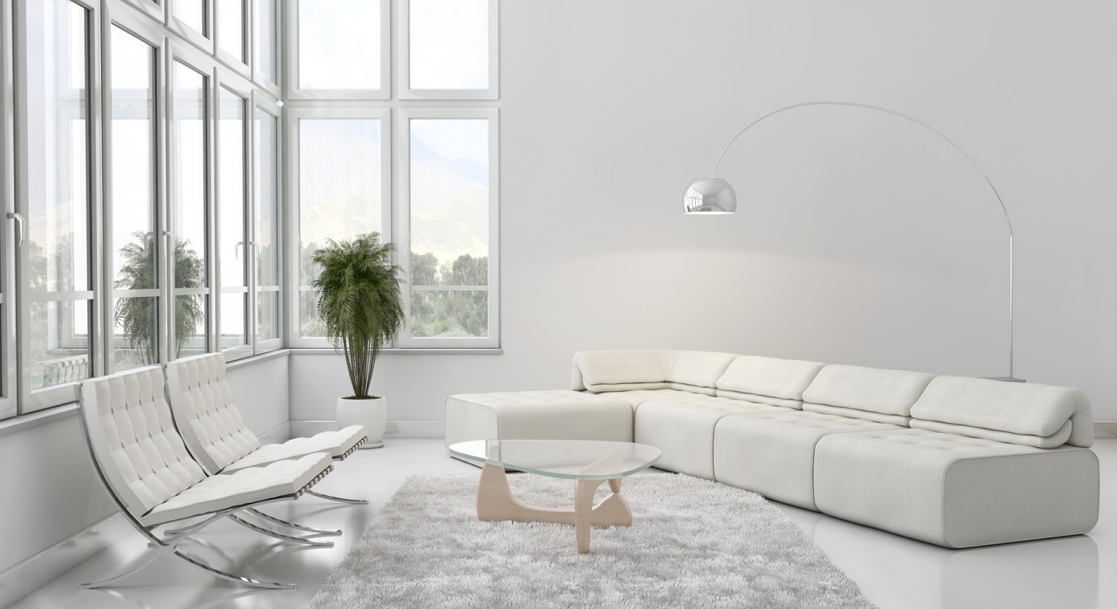 دکوراسیون سفید پذیرایی - بهترین رنگ دکوراسیون خانه