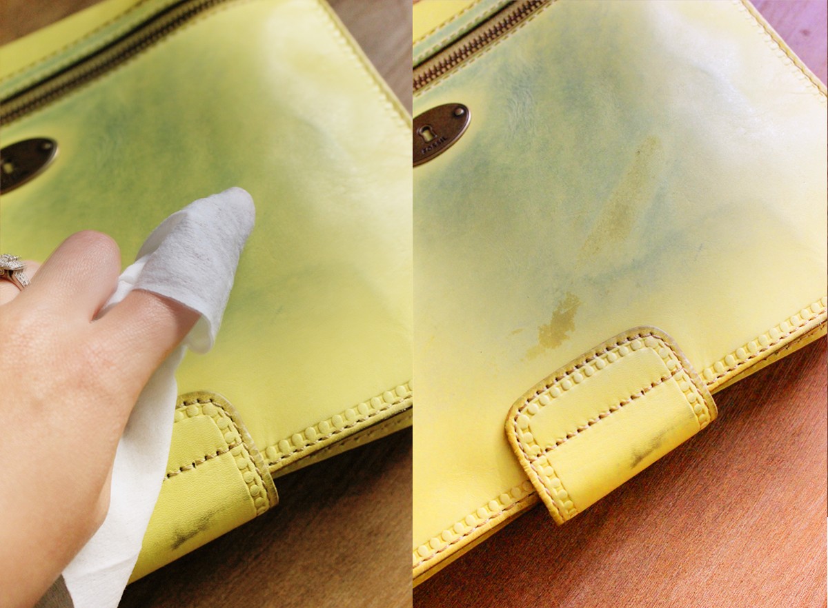 تمیز کردن کیف و کفش چرم - کیف زرد