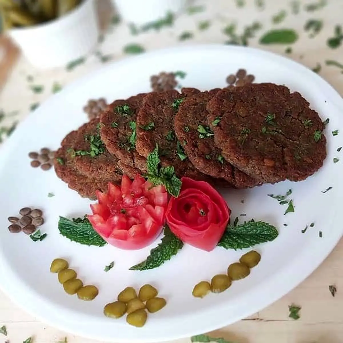 کتلت عدس - گوجه