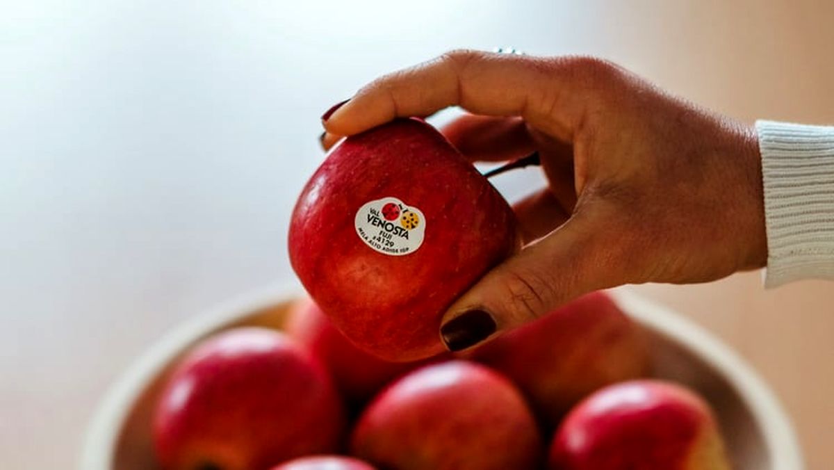 برچسب روی میوه - سیب قرمز