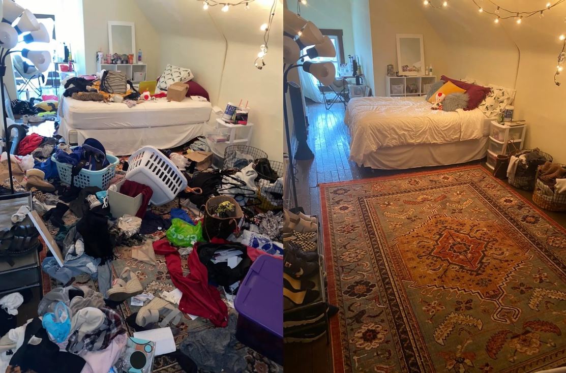 خانه تکانی اتاق خواب - اتاق کثیف