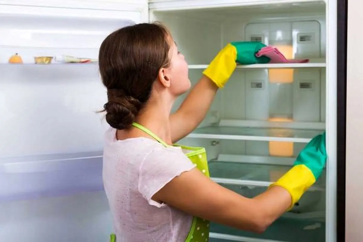 تمیز کردن یخچال - زن