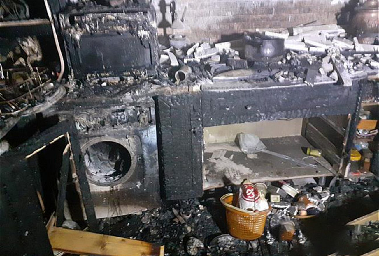 آتش سوزی در آشپزخانه - ماشین لباسشویی